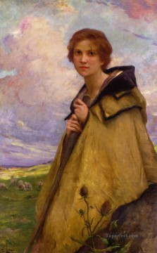 Charles Amable Lenoir Painting - LaBergere Large realistic girl portraits Charles Amable Lenoir